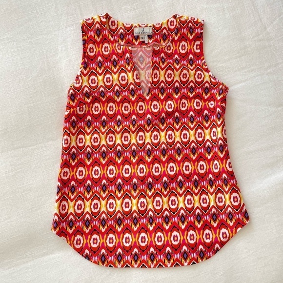 Jude Connally Ali Top in Colorful Patterned Nylon Spandex Stretch Fabric, Small - Picture 2 of 8